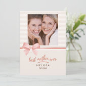 Beste Moeder Ooit Zachte Blush Cream Script Moeder Kaart (Staand voorkant)