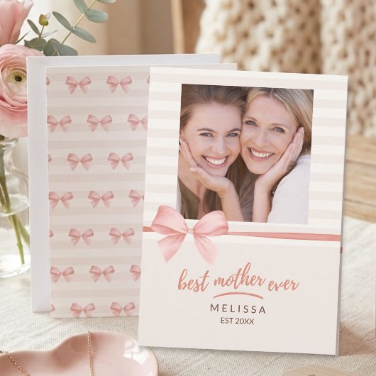 Beste Moeder Ooit Zachte Blush Cream Script Moeder Kaart