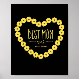 Beste moeder ooit zonnebloem gepersonaliseerde naa poster