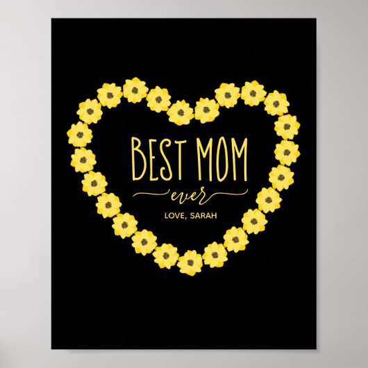 Beste moeder ooit zonnebloem gepersonaliseerde naa poster (Voorkant)