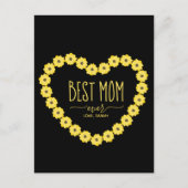 Beste Moeder Ooit Zonnebloem Hart Aangepaste Naam  Briefkaart (Voorkant)