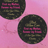 Beste Moeder Ooit Zwart Elegant Modern Moederdag Ronde Sticker