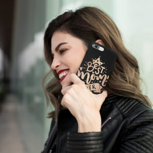 Beste moeder ooit Zwart Goud Aangepaste naam Moede Case-Mate iPhone Case