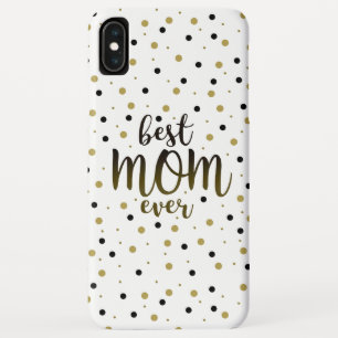 Beste moeder ooit Zwarte en gouden confetti Case-Mate iPhone Case