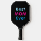 Beste moeder ooit Zwarte en roze blauwe Pickleball Paddle (Achterkant)