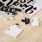 Beste Moeder Ooit Zwarte Letter Foto Moederdag Cad Legpuzzel (Zijkant)
