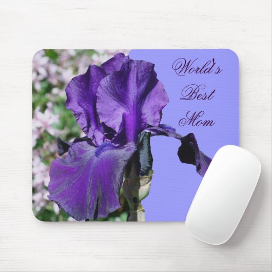 Beste moeder Paarse Iris Bloem Foto Mousepad Muismat (Met muis)