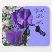 Beste moeder Paarse Iris Bloem Foto Mousepad Muismat (Voorkant)