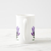 Beste moeder paarse krokusbloem stijlvolle liefde porselein kop (Achterkant)