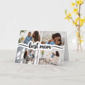 Beste Moeder Persoonlijke 4 Foto Collage Kaart (Gele Bloem)