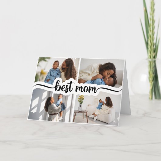 Beste Moeder Persoonlijke 4 Foto Collage Kaart (Voorkant)