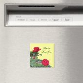 Beste moeder rode rozen bloem foto magneet (Insitu (Vaatwasser))