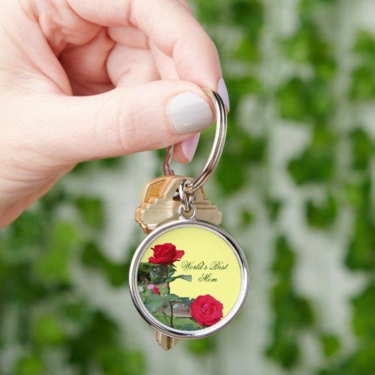 Beste Moeder Rode Rozen Bloem Sleutelhanger (Hand)