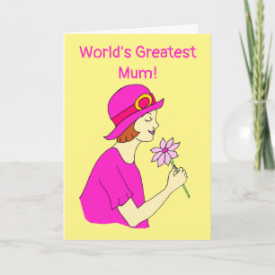 Beste Moeder Roze Hoed Moederdag Kaart