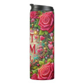 Beste moeder: Rozen, harten, gouden gloed Thermosbeker (Geroteerd rechts)