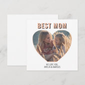 Beste Moeder Schattig Hart Foto Moederdag   Feestdagenkaart (Voorkant / Achterkant)