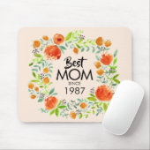 Beste moeder sinds Waterverf Floral Mousepad Muismat (Met muis)