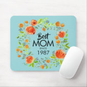 Beste moeder sinds Waterverf Floral Mousepad Muismat (Met muis)