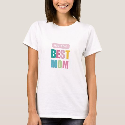 beste moeder stad typografie modern T-Shirt (Voorkant)