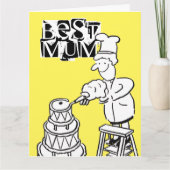 Beste Moeder Taart Maker Versieren Grote Taart Kaart (Voorkant)