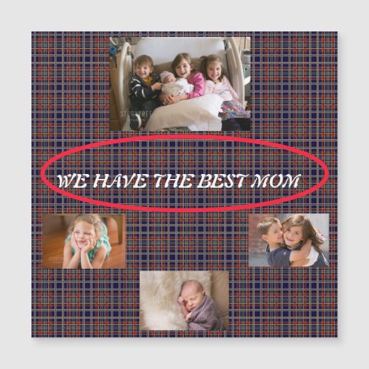 Beste Moeder Tartan Schotse Ruit Herinneringscolla (Voorkant)