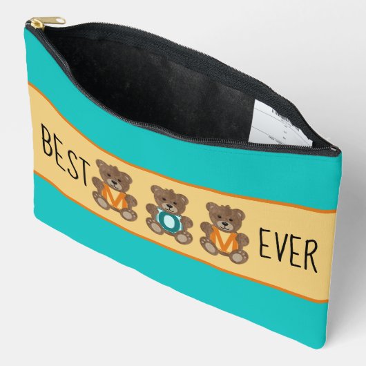 Beste Moeder Teddy Bears Grote Accessoire Pouch Etui (Open)