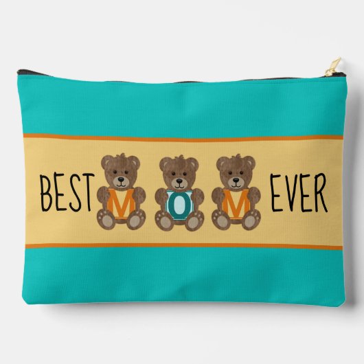 Beste Moeder Teddy Bears Grote Accessoire Pouch Etui (Achterkant)