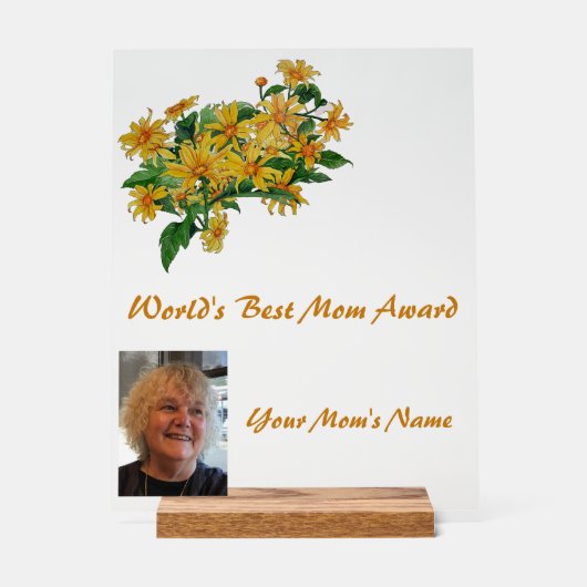 Beste moeder ter wereld Daisy Award Acryl Bord (Voorkant)