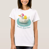 Beste moeder ter wereld - Duck Mam en Baby T-Shirt (Voorkant)