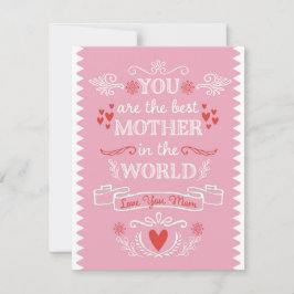 Beste moeder ter wereld feestdagenkaart