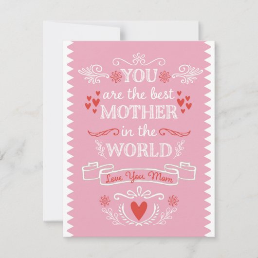 Beste moeder ter wereld feestdagenkaart (Voorkant)