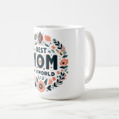 Beste moeder ter wereld - Floral Wreath Koffiemok (Voorkant rechts)