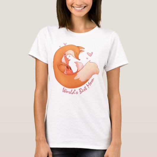 Beste moeder ter wereld - Fox Mam en Baby T-Shirt (Voorkant)