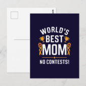 Beste moeder ter wereld, geen discussie briefkaart (Voorkant / Achterkant)