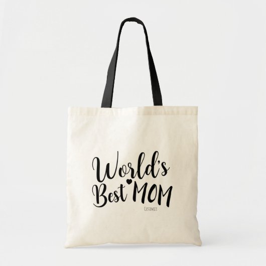 Beste moeder ter wereld gepersonaliseerde aangepas tote bag (Voorkant)