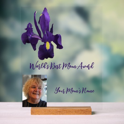 Beste moeder ter wereld Iris Award Acryl Bord (Neutraal)