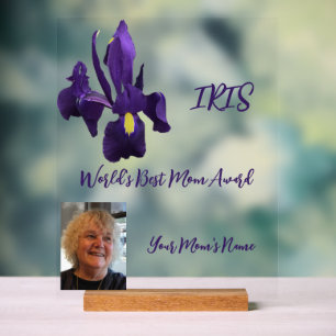 Beste moeder ter wereld Iris Award Acryl Bord