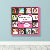 Beste Moeder Ter Wereld Leuk Stripboek Roze Foto Canvas Afdruk (Insitu (Houten vloer))