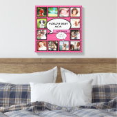 Beste Moeder Ter Wereld Leuk Stripboek Roze Foto Canvas Afdruk (Insitu (Slaapkamer))