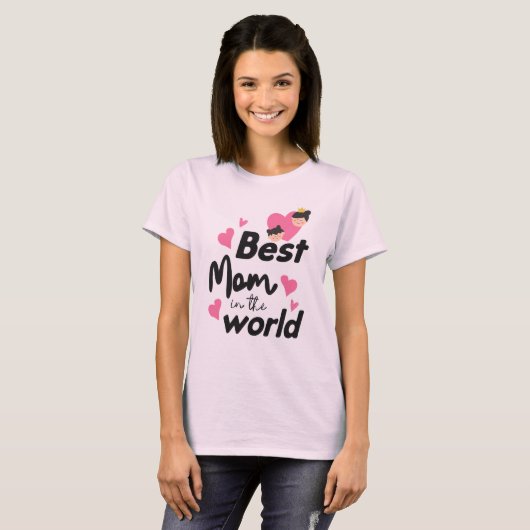 Beste moeder ter wereld - Lichtroze T-shirt (Voorkant volledig)