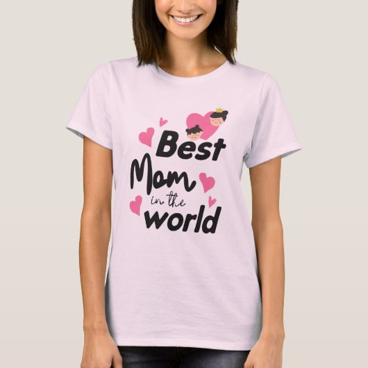 Beste moeder ter wereld - Lichtroze T-shirt (Voorkant)