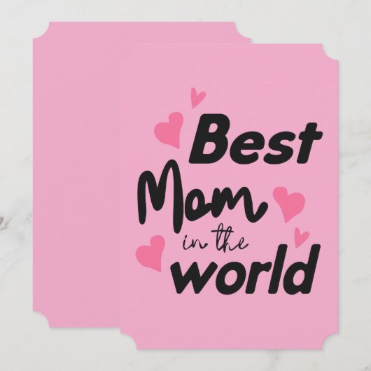 Beste moeder ter wereld: Moederdag Collectie 4 Feestdagenkaart (Voorkant / Achterkant)