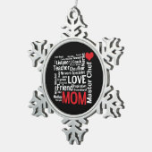 Beste moeder ter wereld - Moederdag of verjaardag Tin Sneeuwvlok Ornament (Rechts)