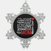 Beste moeder ter wereld - Moederdag of verjaardag Tin Sneeuwvlok Ornament (Voorkant)