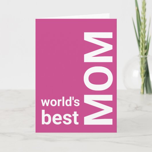 Beste moeder ter wereld| PINK Moederdag Kaart (Voorkant)
