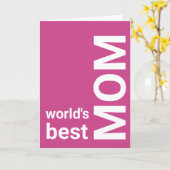 Beste moeder ter wereld| PINK Moederdag Kaart (Gele Bloem)