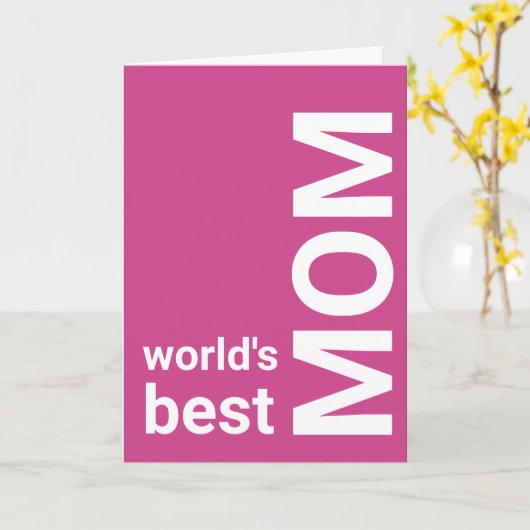 Beste moeder ter wereld| PINK Moederdag Kaart (Gele Bloem)