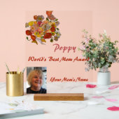 Beste moeder ter wereld Poppy Award Acryl Bord (Huwelijk)