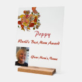Beste moeder ter wereld Poppy Award Acryl Bord (Hoek)