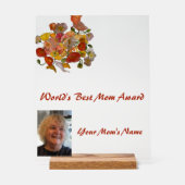 Beste moeder ter wereld Poppy Award Acryl Bord (Voorkant)